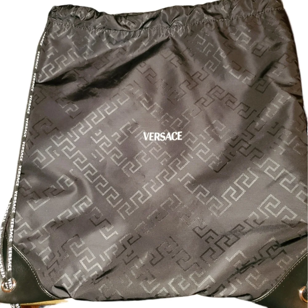 Versace Drawstring Unisex Rucksack Nylon Drawstring Bag - Picture 10 of 11